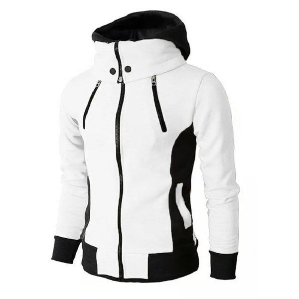 Men's Zip-Up Hooded Jacket Cardigan Casual Slim Sweatshirt Jacket